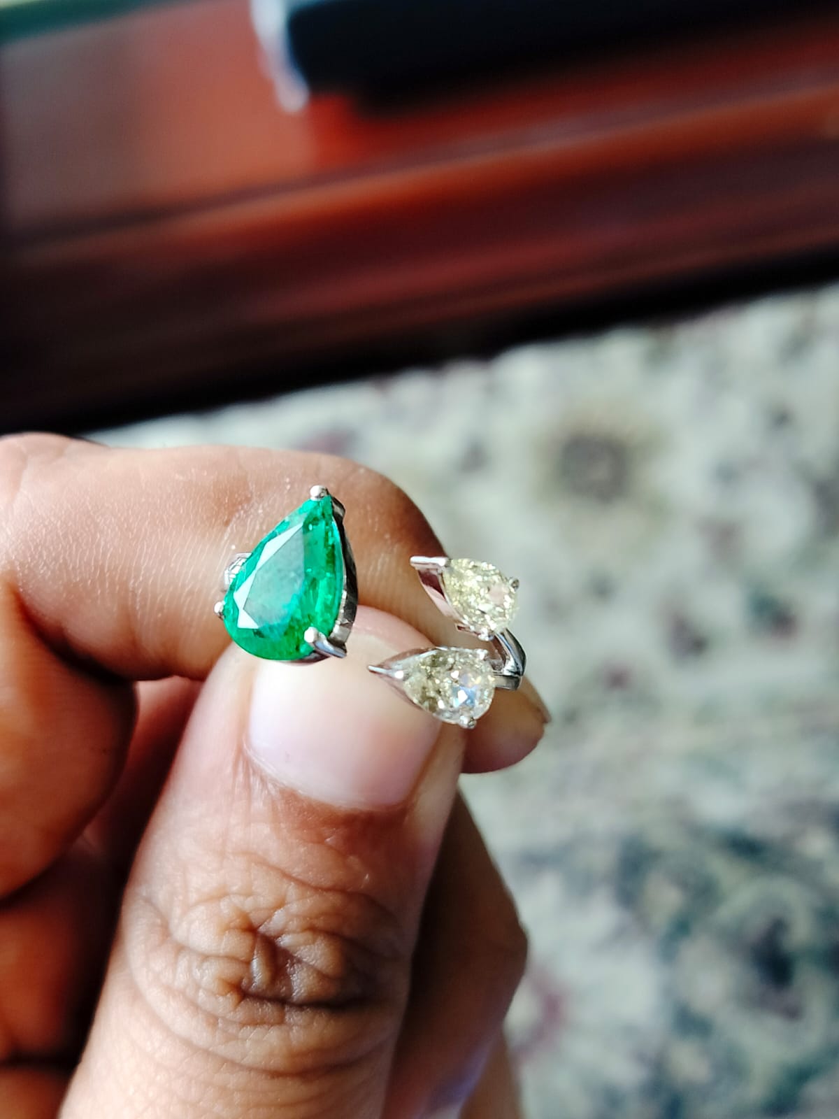 Emerald & Diamond Engagement Ring