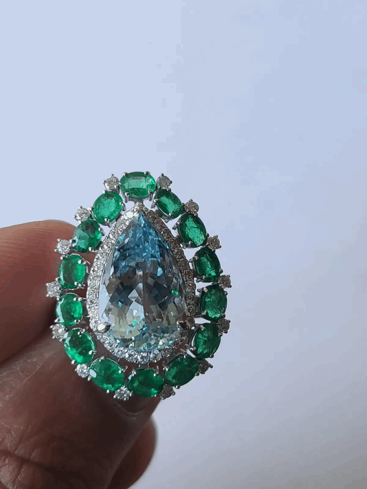 aqua emerald ring