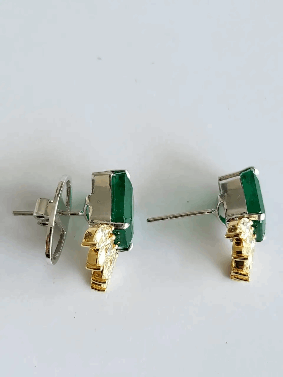 diamond emerald earrings
