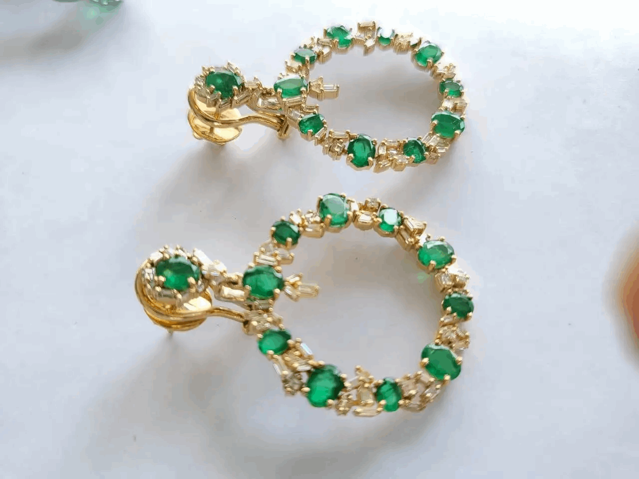 emerald drop earrings