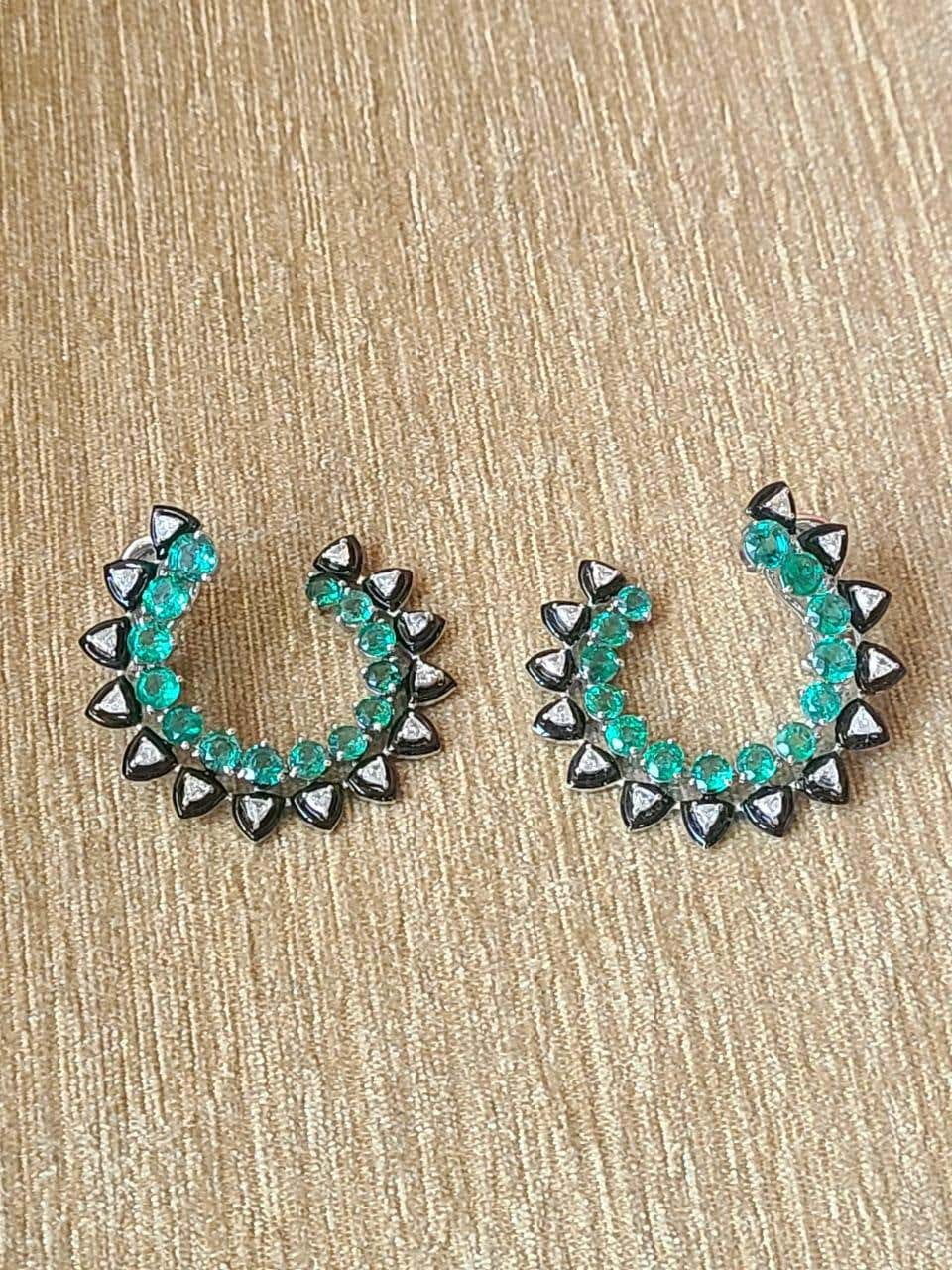 emerald and diamond earrings