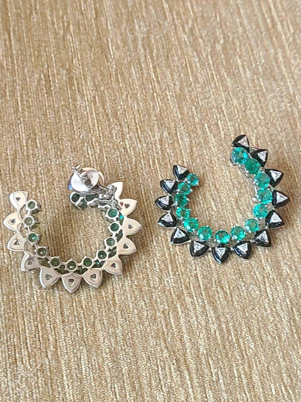 emerald and diamond earrings