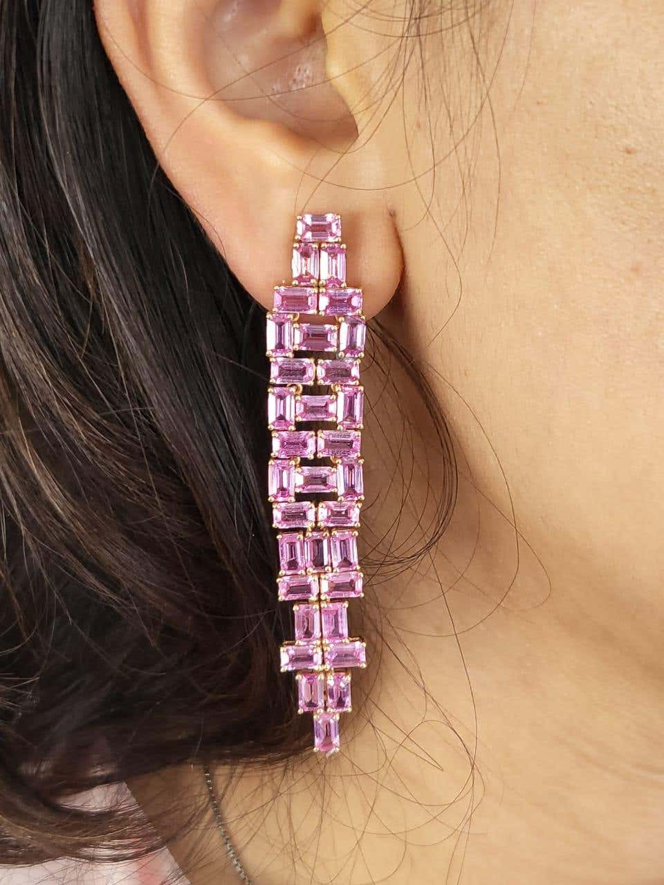 pink sapphire earrings