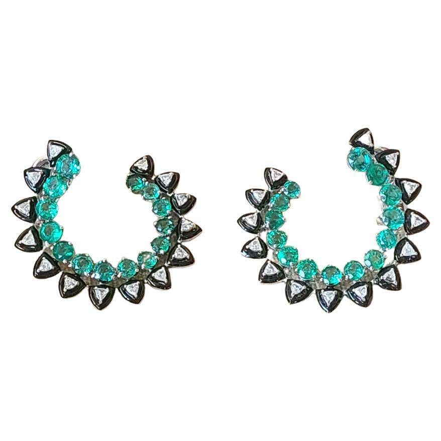 Art Deco Style Hoop Earrings