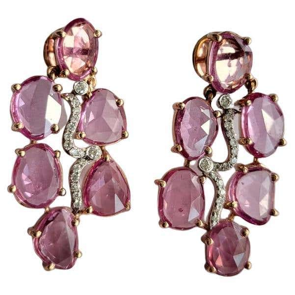 Pink sapphire earrings