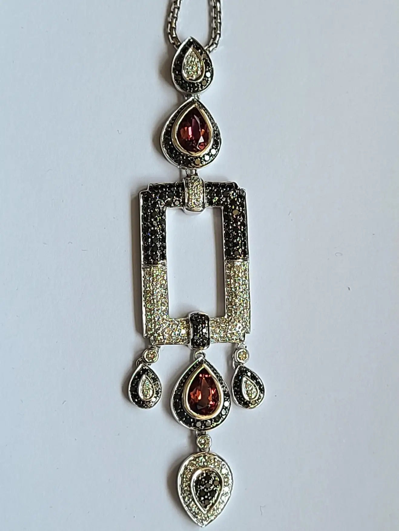 Rubellite Pendant with Diamonds
