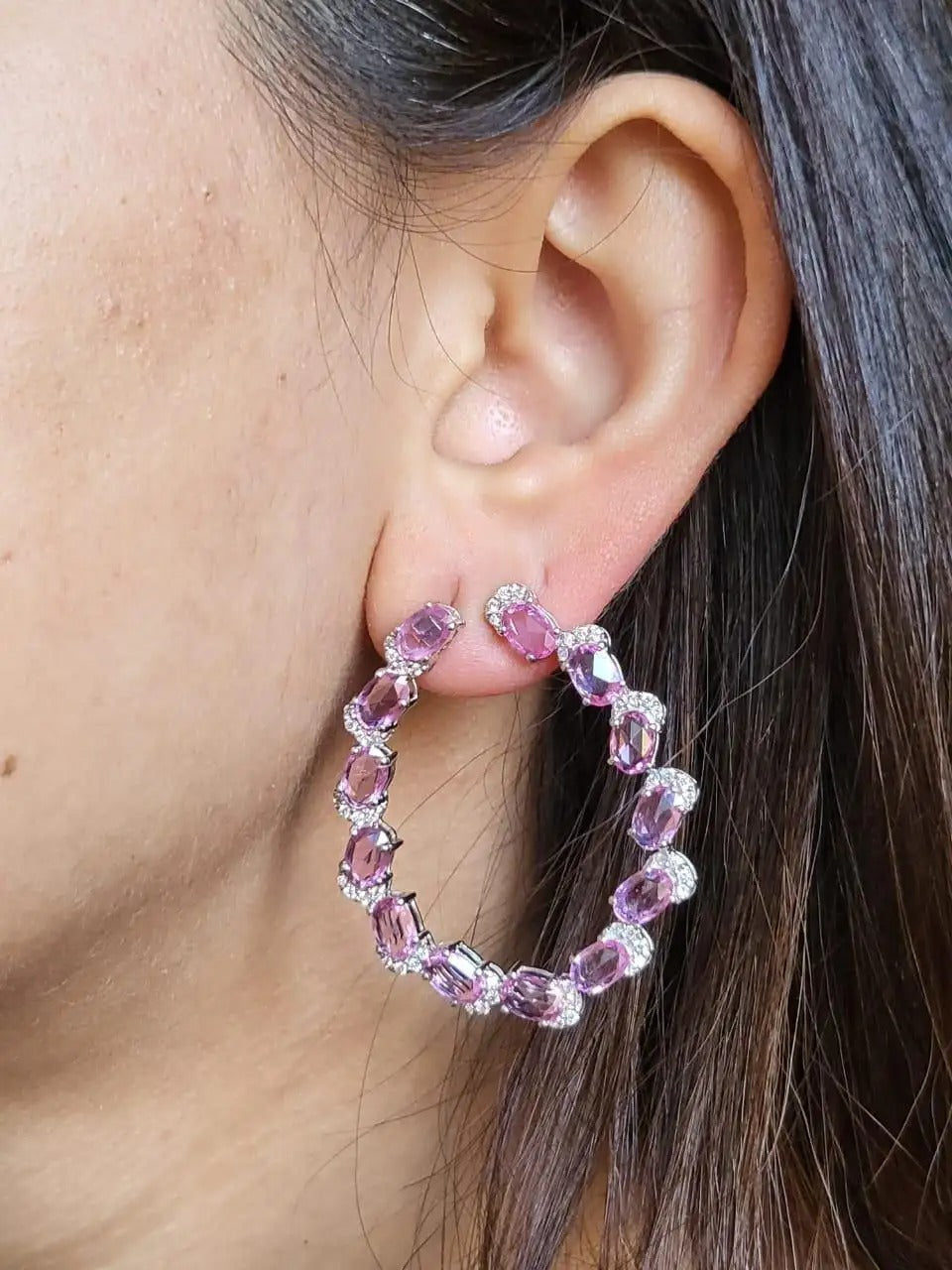 pink sapphire earrings