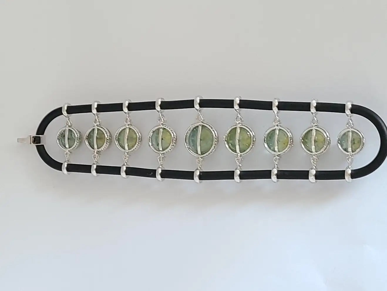 Aquamarine and Ruby Chord Bracelet