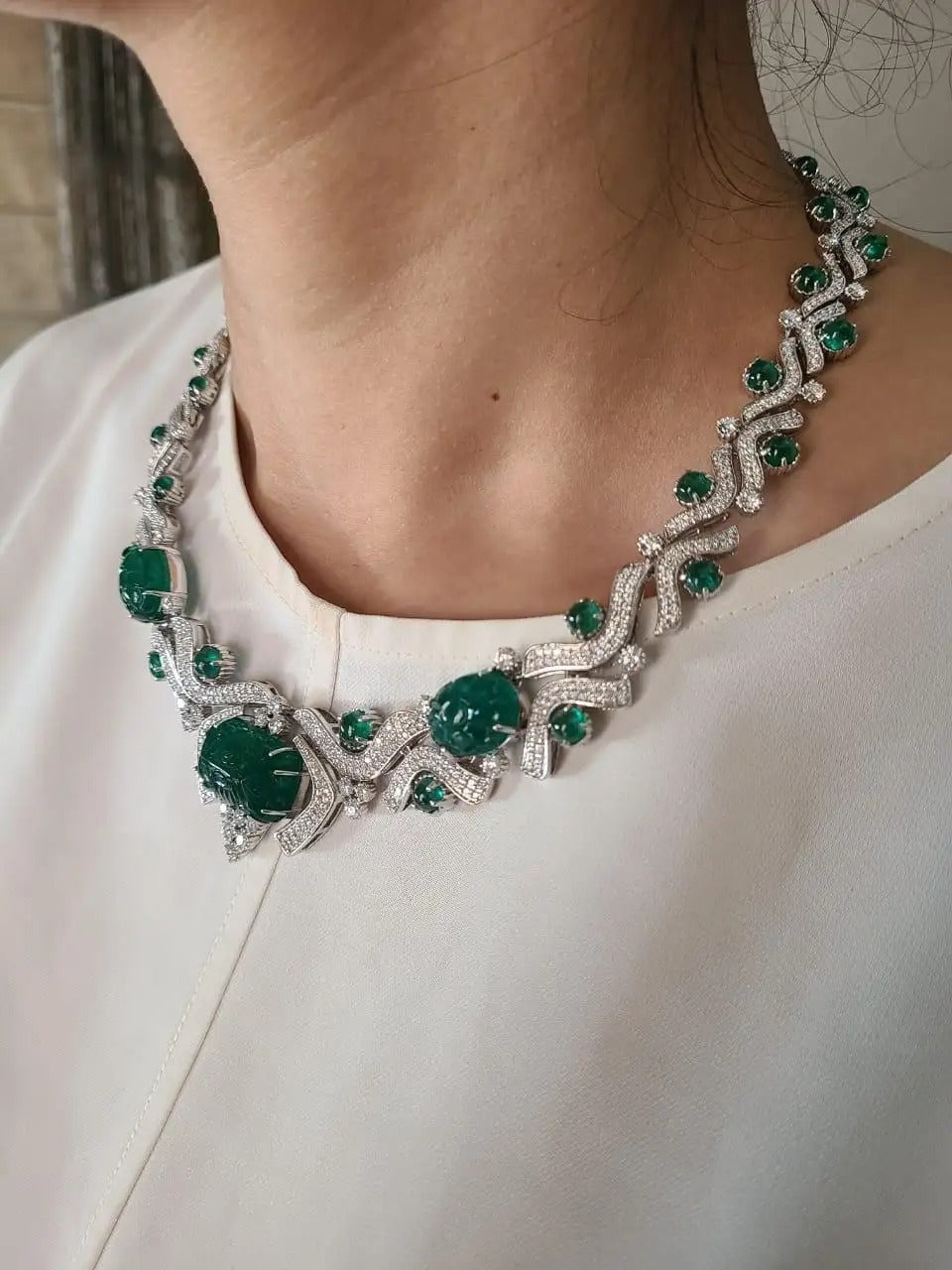 emerald diamond necklace