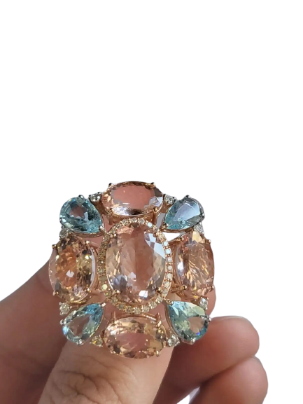 art deco morganite ring
