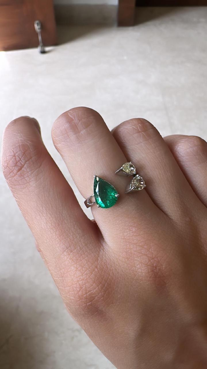 Emerald & Diamond Engagement Ring