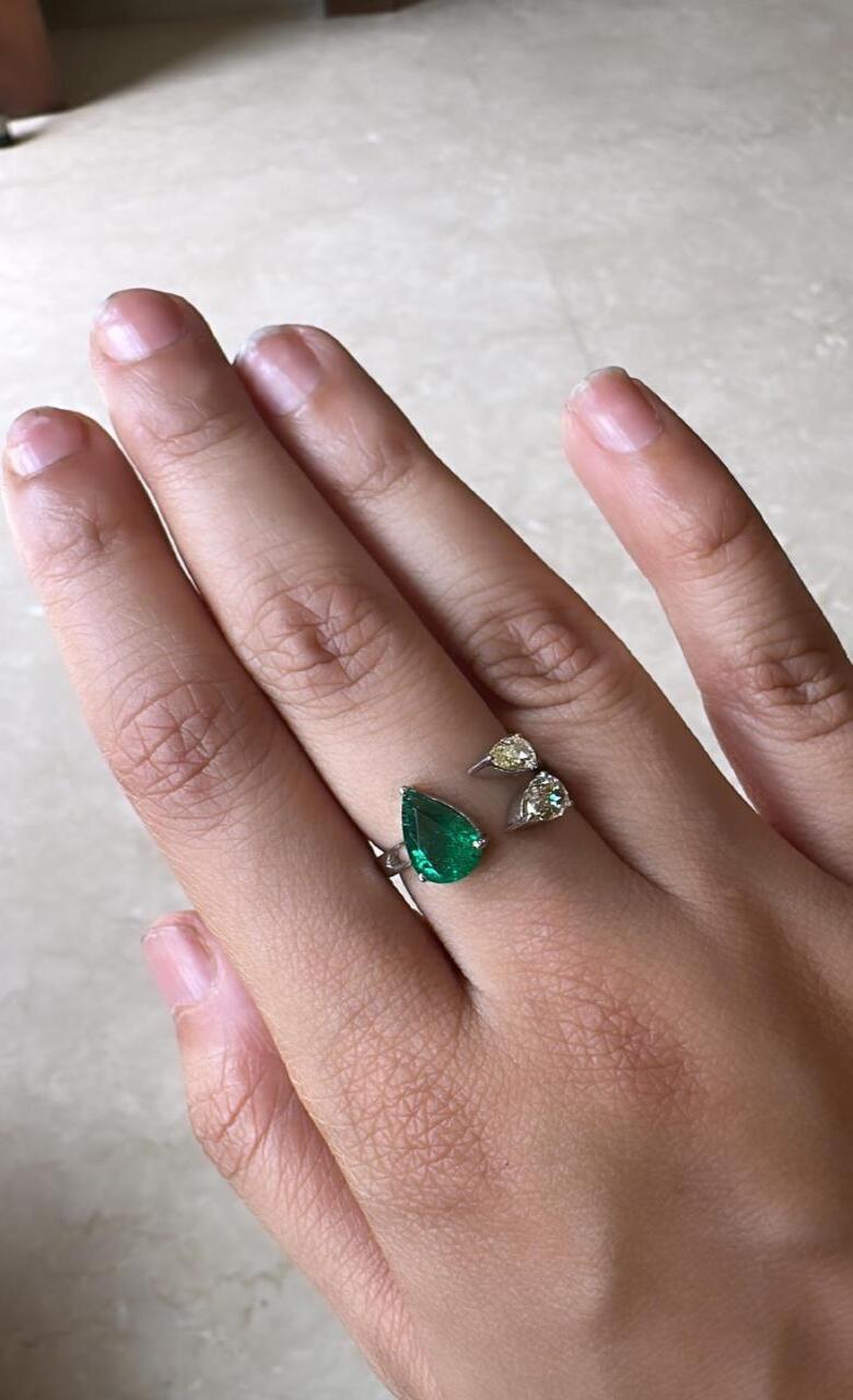 Emerald & Diamond Engagement Ring