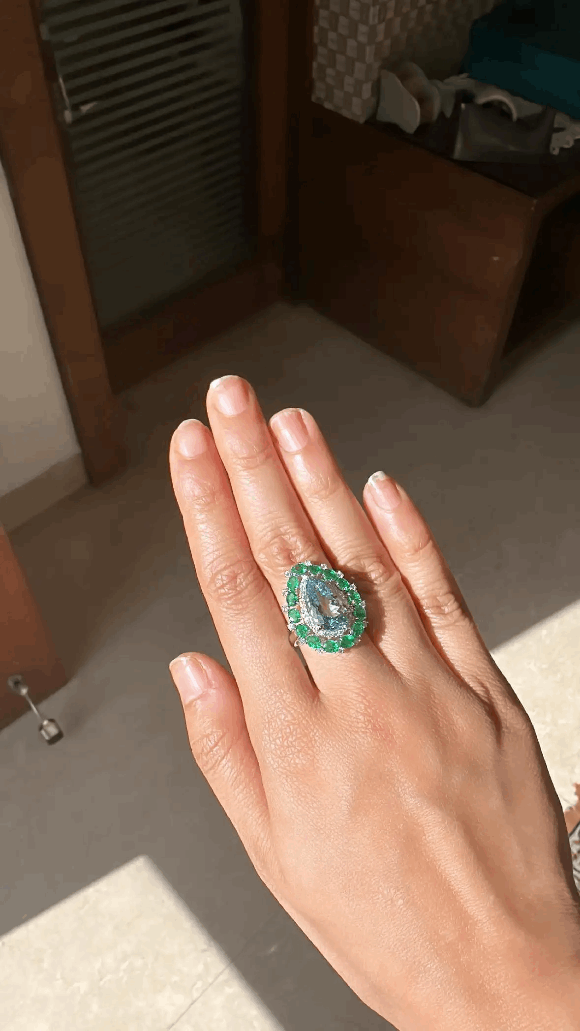 green emerald ring