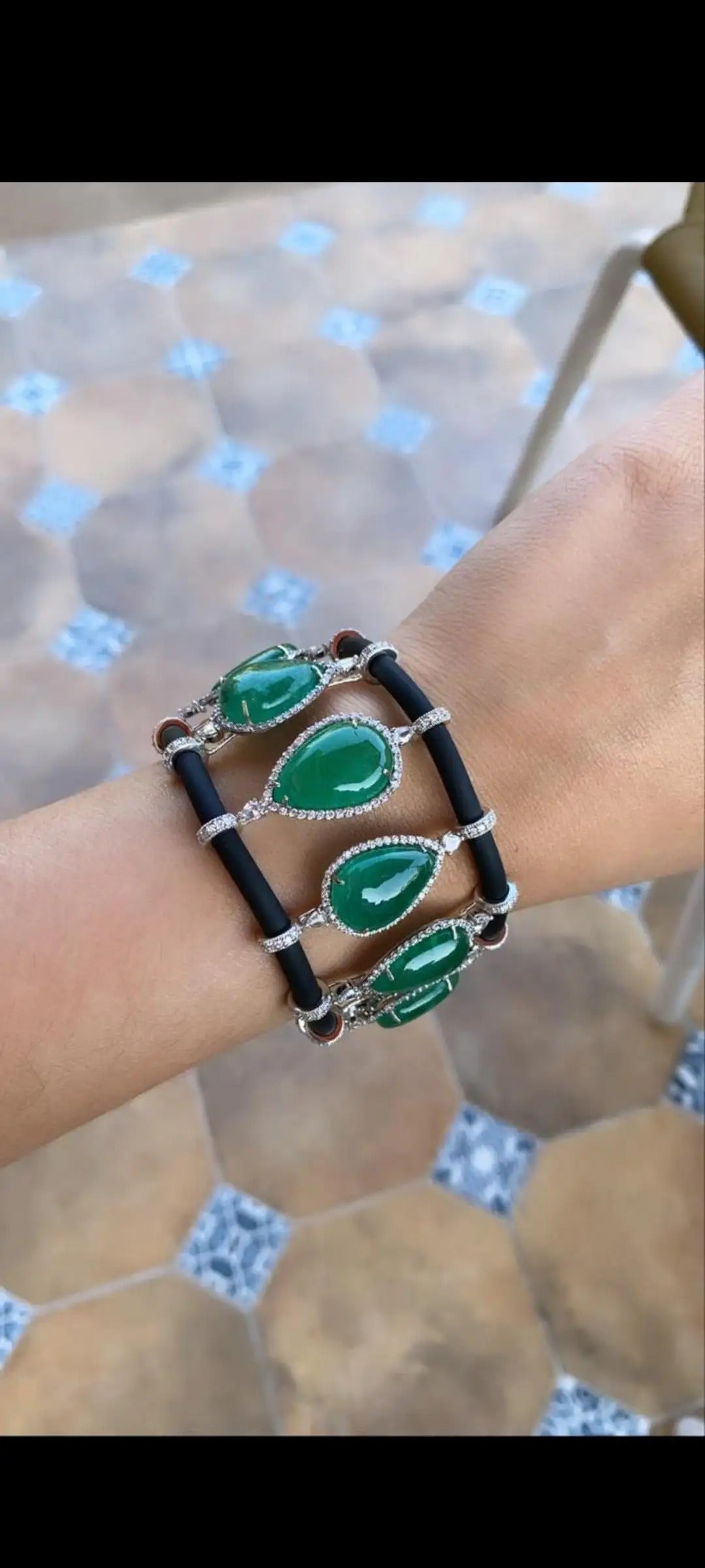 natural emerald bracelet