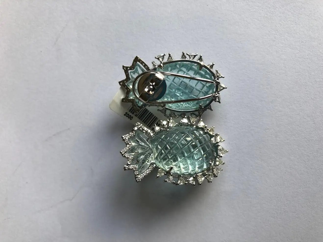 Aquamarine and Diamond Earrings Studs