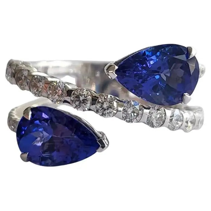 tanzanite Diamonds Band Wedding Ring
