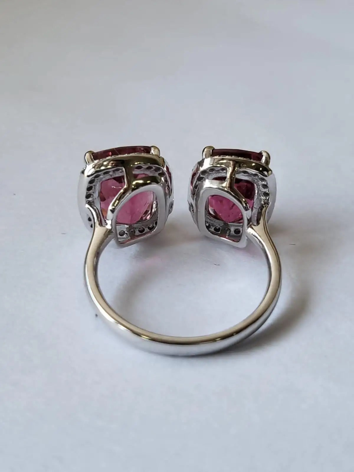Natural Rubellite & Diamonds Cocktail Ring