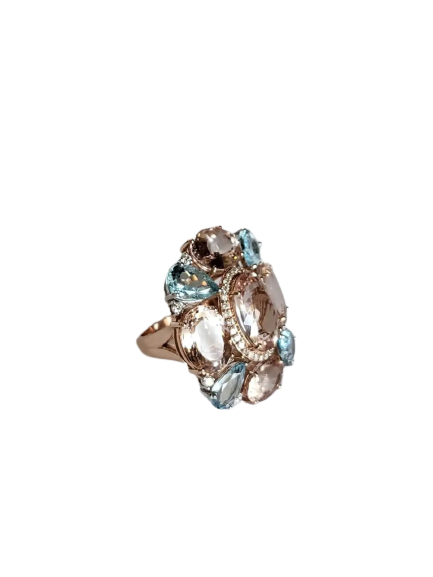 morganite aquamarine ring